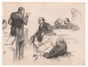 Folketingsmedlemmer hr. H.C. Verniers van der Loeff, A.J.W. Farncombe Sanders, G.M. van der Linden, J. Willink og Jhr. Hr. Ruys van Beerenbroek af Pieter de Josselin