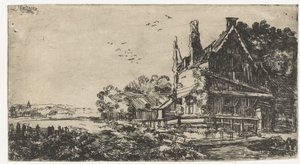 Hus med de tre skorstene af Pieter de With (attributed to)