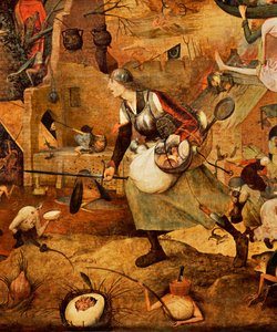 Dulle Griet, detalje (olie på egetræ) af Pieter the Elder Bruegel