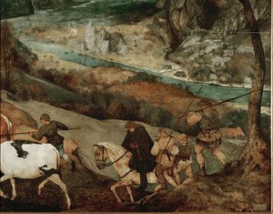The Return of the Herd (olie på træ) af Pieter the Elder Bruegel