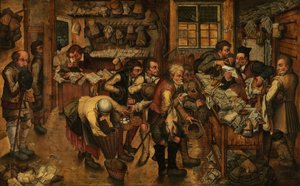 Bondeadvokaten (olie på panel) af Pieter the Younger (after) Brueghel