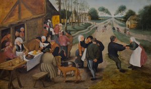 Flamsk Kermesse, anden halvdel af det 16. århundrede (Olie på træ) af Pieter the Younger (studio of) Brueghel