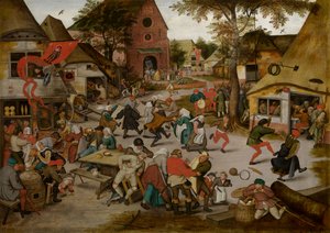 Kermesse of the Feast of St. George (olie på panel) af Pieter the Younger Brueghel