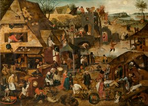 Ordsprog (olie) af Pieter the Younger Brueghel