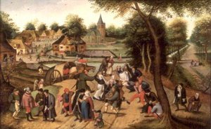 Vender tilbage fra Kermesse (panel) af Pieter the Younger Brueghel