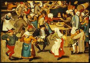 Den indendørs bryllupsdans af Pieter Brueghel the Younger