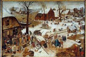 Betalingen af skillingen eller denombrementet et Bethlehem-maleri af Pieter the Jeune dit Brueghel d