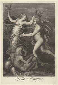 Apollo og Daphne (titel på objekt) Mytologiske kærlighedshistorier (serietitel) af Pieter van Gunst