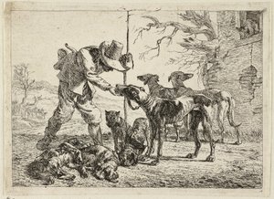 Jæger med syv hunde af Pieter van Laer