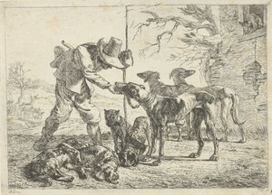 Jæger med syv hunde af Pieter van Laer
