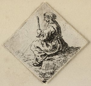 Siddende kvinde af Pieter van Laer