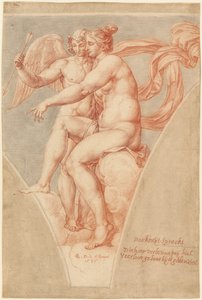 Venus og Amor (efter Raphael) af Pieter van Lint