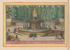 Fontæne af Bacchus i haverne til det kongelige palads i Aranjuez Bacchus-fontænen ved Aranjues (titel på objektet) Theatrum Hispaniae (...) (serietitel)