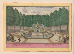 Fontein van de dolfijnen i Aranjuez De Fonteine ​​der Dolphynen, i Aranguez Teater i Spanien (...) (serietitel) af Pieter van den Berge