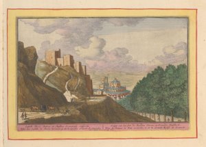 Udsigt over Alcazaba og katedralen i Granada Gesigt af slottet de Rooden Tooren, og Granades Hoofdkerk (titel på objekt) Theatrum Hispaniae (...) (serietitel) af Pieter van den Berge