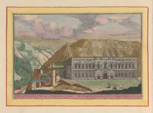 Udsigt til Karel V i Granadas palads i Granada Den afrikanske slot alhambre inden for Granade; fornyet af de spanske konger; Van Vooren (titel på objekt) Theatrum Hispaniae (...) (serietitel) af Pieter van den Berge