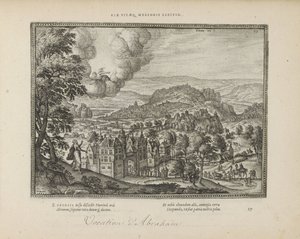 Gud viste sig for Abraham Livsveje bedre valg (titel på objekt) De hellige emblemer og begge testamenters hovedhistorier (Oude Testamente) (serietitel) Billeder og figurer af bøger (serietitel) af Pieter van der Borcht (I)
