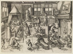 børneværelse Abespil (serietitel) af Pieter van der Borcht (I)
