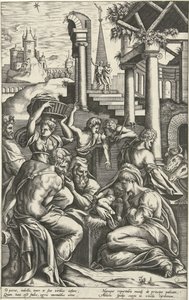 Tilbedelse af hyrderne af Pieter van der Heyden