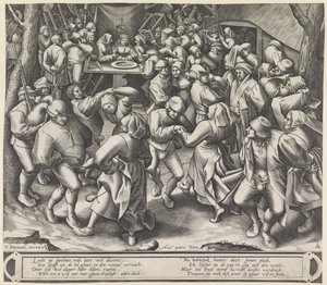 Dans ved gårdbryllup af Pieter van der Heyden