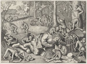 kræmmer stjålet af aber af Pieter van der Heyden