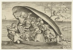 Musikere i en muslingeskal af Pieter van der Heyden