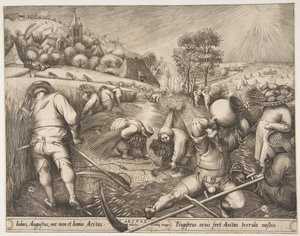 Summer Aestas fra serien Årstiderne, 1570. af Pieter van der Heyden