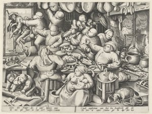 fedtet køkken Magert køkken og det fedtede køkken (serietitel) af Pieter van der Heyden