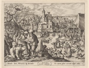 Vinter Hyems (titel på objekt) De fire årstider (serietitel) af Pieter van der Heyden