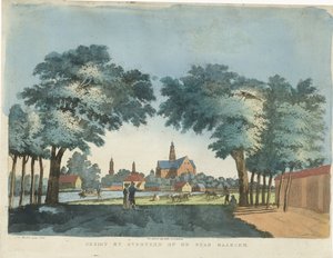 Udsigt over Haarlem fra Overveen Udsigt fra Overveen på byen Haarlem (titel på objekt) af Pieter van der Meulen