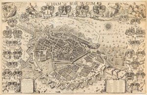 Kort over Hamborg, 1644. af Pietersen