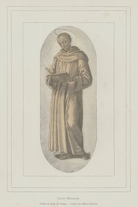 Sankt Frans af Assisi (litho) af Pietro (after) Perugino
