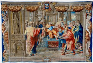 Tapet fra det syttende århundrede, der forestiller troldmanden Elimas blinding af Pietro 1579 1669 Fevère