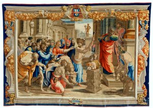 Tapet fra det syttende århundrede, der forestiller ofringen i Lystra af Pietro 1579 1669 Fevère