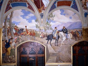 Victor Emanuel II Møde Giuseppe Garibaldi på Teano af Pietro Aldi