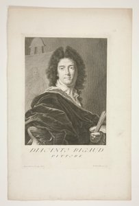Portræt af Hyacinthe Rigaud af Pietro Antonio Pazzi