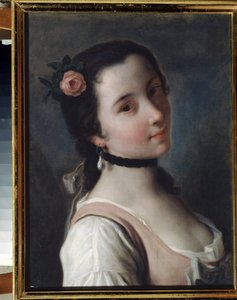 En pige med en rose af Pietro Antonio Rotari