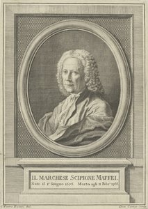 Portræt af digteren Scipione Maffei 1675-1755, ca. 1750. af Pietro Antonio Rotari