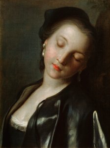 Sovende ung kvinde, midten af 1700-tallet af Pietro Antonio Rotari