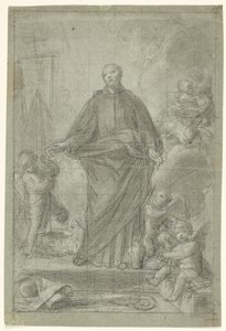 St Cajetan af Thiene (?) omgivet af putti af Pietro Antonio de Pietri