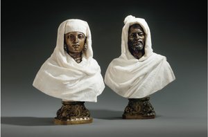 Busts of a Sheikh and a Sheikha, c.1865-70dani af Pietro Calvi