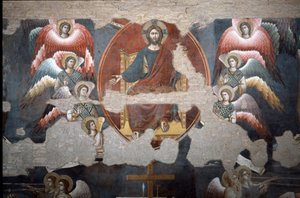 Den sidste dom Kristus trumfer. (Detalje) - Fresco af Pietro Cavallini