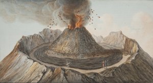 Plade IX fra Campi Phlegraei: Observationer af vulkanerne på de to Sicilier af William Hamilton, 1776 (håndfarvet gravering) af Pietro Fabris