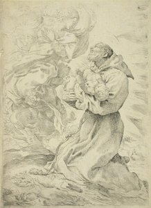 Frans af Assisi med Jesusbarnet i sine arme