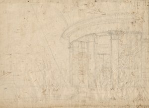Arkitektonisk fantasi om et rundt tempel lukket med en ambulatorisk (verso)