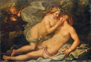 Jupiter i skikkelse af Diana og nymfen Callisto