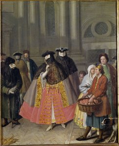 Samtale med masker eller æblesælgeren af Pietro Longhi