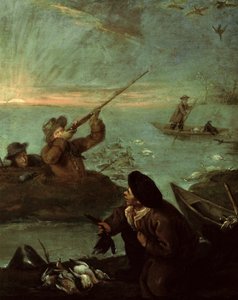 Jægere skyder mod ænder af Pietro Longhi