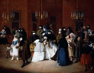 The Ridotto of Venice, ca. 1750 (olie på lærred) af Pietro Longhi