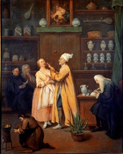 Apotekeren. Maleri af Pietro Longhi (1702-1785). 1752 (Aloe Vera i forgrunden) Galleria dell